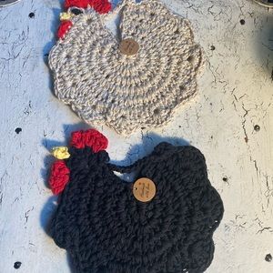2 Chicken Pot Holders double thick cotton, $25 for the pair